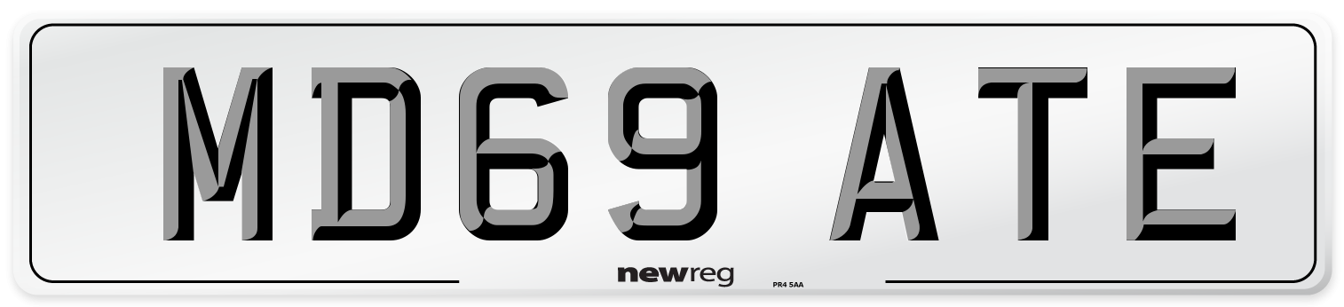 MD69 ATE Number Plate from New Reg